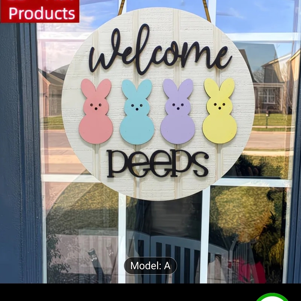 FOR A GAME Easter Bunny Welcome Sign